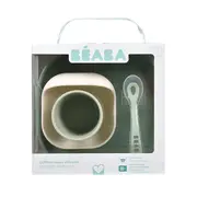 Set de masa silicon Beaba 4 piese Sage Green Misty Green