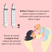 Set seringi pentru lavaj nazal RedLine Nasucel, pentru curatarea si hidratarea cailor nazale, 2 x 10 ml, 4 luni+ BITRedLineNasucel
