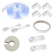 Set siguranta copii transparent pentru colturi, muchii si dulapuri 12 buc