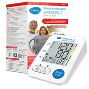 Tensiometru electronic de brat Sanity Simple Plus, memorare 2 utilizatori, manseta 22 - 32 cm, detectare aritmie, detectie miscarea corpului, ecran LCD iluminat, cablu UBS, Bluetooth, husa depozitare BITSanitySimplePlus