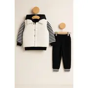 Set hippil &ndash; 3 piese confortabile, vesta, bluza si pantaloni bb5138-1