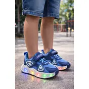 Adidasi cu luminite panda new style - navy blue adt-33