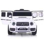 Masinuta electrica Chipolino SUV Mercedes AMG G63 cu scaun din piele si roti EVA white HUBELJG63M251W