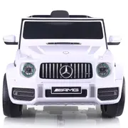 Masinuta electrica Chipolino SUV Mercedes AMG G63 cu scaun din piele si roti EVA white HUBELJG63M251W