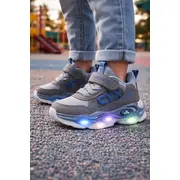 Adidasi gri cu luminite pentru baieti cyx adt-57