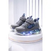 Adidasi gri cu luminite pentru baieti cyx adt-57