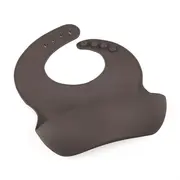 Baveta moale, Petite&Mars, Take&Match, Reglabila, Cu buzunar colector, Silicon, Fara BPA, 6 luni+, Bitter Cocoa, Maro BYN706768