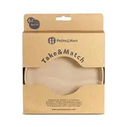Farfurie, Petite&Mars, Take&Match, Din silicon, Cu ventuza, Fara BPA, Adecvata pentru masina de spalat vase si microunde, Nu absoarbe mirosuri, 6 luni+, 400 ml, Velvet Latte, Maro pudrat BYN708769
