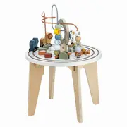 Masuta Montessori cu activitati, Free2Play, Cu multiple activitati, Dezvolta coordonarea ochi-mana, Din lemn, 18 luni+, Think and Play BYN86724