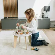 Masuta Montessori cu activitati, Free2Play, Cu multiple activitati, Dezvolta coordonarea ochi-mana, Din lemn, 18 luni+, Think and Play BYN86724