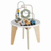 Masuta Montessori cu activitati, Free2Play, Cu multiple activitati, Dezvolta coordonarea ochi-mana, Din lemn, 18 luni+, Think and Play BYN86724