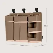 Organizator multifunctional, Lionelo, Sidepocket L, 58x11x58 cm, 3 parti independente cu multiple buzunare, Universal, Constructie ranforsata, Bej BYNLO-SIDEPOCKET_LARGE_BEIGE