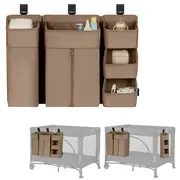 Organizator multifunctional, Lionelo, Sidepocket L, 58x11x58 cm, 3 parti independente cu multiple buzunare, Universal, Constructie ranforsata, Bej BYNLO-SIDEPOCKET_LARGE_BEIGE