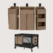 Organizator multifunctional, Lionelo, Sidepocket L, 58x11x58 cm, 3 parti independente cu multiple buzunare, Universal, Constructie ranforsata, Bej BYNLO-SIDEPOCKET_LARGE_BEIGE