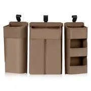Organizator multifunctional, Lionelo, Sidepocket L, 58x11x58 cm, 3 parti independente cu multiple buzunare, Universal, Constructie ranforsata, Bej BYNLO-SIDEPOCKET_LARGE_BEIGE