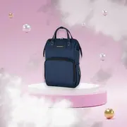 Rucsac pentru mamici, Petite&Mars, Jack, Cu 11 compartimente, Cu buzunare termice, Saltea de infasat inclusa, 30 x 42 x 15 cm, Albastru BYN507761