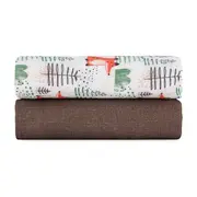 Set 2 scutece, Petite&Mars, Misty, Din muselina de bambus, Hipoalergenice, Dimensiuni mari, 120 x 120 cm, Certificate Oeko Tex Standard 100, Forest Fox BYN417366