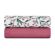 Set 2 scutece, Petite&Mars, Misty, Din muselina de bambus, Hipoalergenice, Dimensiuni mari, 120 x 120 cm, Certificate Oeko Tex Standard 100, Pink Meadow BYN417364