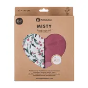 Set 2 scutece, Petite&Mars, Misty, Din muselina de bambus, Hipoalergenice, Dimensiuni mari, 120 x 120 cm, Certificate Oeko Tex Standard 100, Pink Meadow BYN417364