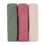 Set 3 scutece, Petite&Mars, Moussy, Din muselina de bambus, Hipoalergenice, 68 x 68 cm, Certificate Oeko Tex Standard 100, Botanic Tones BYN415369