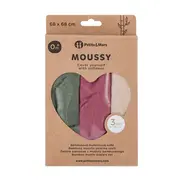 Set 3 scutece, Petite&Mars, Moussy, Din muselina de bambus, Hipoalergenice, 68 x 68 cm, Certificate Oeko Tex Standard 100, Botanic Tones BYN415369