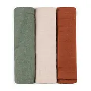 Set 3 scutece, Petite&Mars, Moussy, Din muselina de bambus, Hipoalergenice, 68 x 68 cm, Certificate Oeko Tex Standard 100, Earth Tones BYN415370