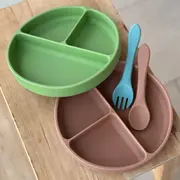 Set tacamuri, Petite&Mars, Take&Match, Din silicon, Forma ergonomica, Delicate cu gingiile, Adecvate pentru masina de spalat vase, Fara BPA, 6 luni+, Bitter Cocoa, Maro BYN709768