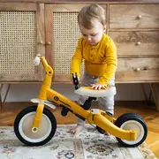 Tricicleta, Petite&Mars, Turbo, Editie limitata, 5 in 1, Multifunctionala, Vehicul de impins, Bicicleta cu/fara pedale, Cu maner de ghidaj, Detasabil, Roti din cauciuc, Pana la 25 kg, 1.5-5 ani, City Beat BYN613481