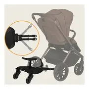 Adaptor universal carucior pentru al doilea copil, Lionelo, Buggy Board, 2 in 1, 3 pozitii reglare sezut pe inaltime, Platforma antiderapanta, Roti cu lumini colorate, Sustine 25 kg, Negru BYNLO-BUGGY_BOARD_BLACK_ONYX