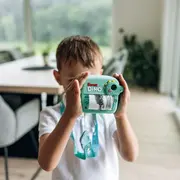 Aparat foto copii cu printare instant, Free2Play, Camere duale fata-spate, Cadre distractive, Cu 6 filtre, Dino BYN86885