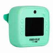 Aparat foto copii cu printare instant, Free2Play, Camere duale fata-spate, Cadre distractive, Cu 6 filtre, Dino BYN86885