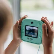 Aparat foto copii cu printare instant, Free2Play, Camere duale fata-spate, Cadre distractive, Cu 6 filtre, Dino BYN86885