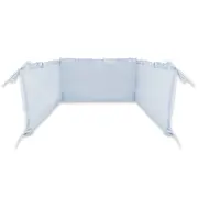 Aparatoare pentru patut, MimiNu, Cu volanase, Din bumbac certificat Oeko Tex Standard 100, 180x30 cm, Cu panglici, Colectia Royal, Blue BYN6426972030892