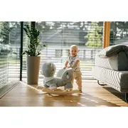 Balansoar, Free2Play, Max the Bear, Cu sa confortabila cu spatar, Din lemn, 18 luni+, Blue BYN83471