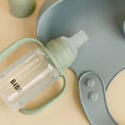 Bibs - set biberon tip sippy cup pp 150 ml cu cioc din silicon și sistem antipicurare, sage bbb50211250