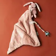 Clema pentru suzeta, Nattou, 100% silicon fara BPA, Cu sistem de prindere la suzeta, Cu margele, 30x7x18 cm, Roz BYN877350