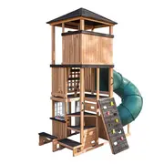 Complex de joaca din lemn, max 12 copii, cu 3 niveluri, panorama tower playhouse, cedar summit p280226 - okekkp280226