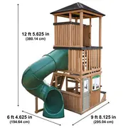 Complex de joaca din lemn, max 12 copii, cu 3 niveluri, panorama tower playhouse, cedar summit p280226 - okekkp280226