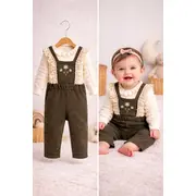 Costumas bluza cu salopeta verde pentru bebelusi - minicayzen y1130-1