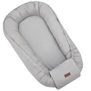 Cosulet bebelus,&nbsp;Feedo, Pentru dormit, joaca, protectie in patut, Baby Nest 90x60 cm, Din bumbac 100%, Design elegant, Gri BYN209214
