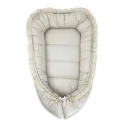 Cosulet bebelus, MimiNu, Premium, Pentru dormit, Baby Nest 55 x 75 cm, Cu Volanase si dantela, Husa 100% bumbac, Din bumbac certificat Oeko Tex Standard 100, Grey BYN6426972031400