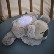 Lampa de veghe, Nattou, Cu proiectii, melodii si sunete albe, 5 sunete, 3 culori, Leduri care nu se incalzesc, Volum reglabil, Functie temporizator, Plusul se poate spala, 22x25x9 cm, Koala, Gri BYN875585