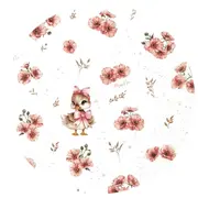 Paturica calduroasa, MimiNu, Pentru scoica, scaun auto/carucior, Cu gluga si urechi, Dimensiune 90x90 cm, Din Minky + Bumbac, Materiale certificate Oeko Tex Standard 100, Design, Ducklings Powdery Pink BYN6426972030816