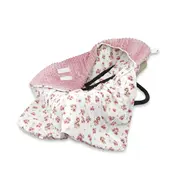 Paturica calduroasa, MimiNu, Pentru scoica, scaun auto/carucior, Cu gluga si urechi, Dimensiune 90x90 cm, Din Minky + Bumbac, Materiale certificate Oeko Tex Standard 100, Design, Ducklings Powdery Pink BYN6426972030816