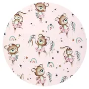 Paturica calduroasa, MimiNu, Pentru scoica, scaun auto/carucior, Cu gluga si urechi, Dimensiune 90x90 cm, Din Minky + Bumbac, Materiale certificate Oeko Tex Standard 100, Design, Little Ballerina Pink BYN6426972030809