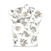 Set 4 in 1 Cosulet bebelus, MimiNu, Baby Cocoon 75x55 cm, Husa bumbac, Din bumbac certificat Oeko Tex Standard 100, Cu paturica 50x70 cm, Cu salteluta, Cu perna fluture, Savanna BYN6426972031158