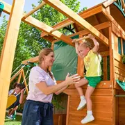 Spatiu de joaca din lemn de cedru kidkraft ridgeview deluxe clubhouse, complet echipat, pentru 9 copii - okekkf270855e
