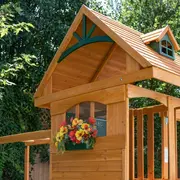 Spatiu de joaca din lemn de cedru kidkraft ridgeview deluxe clubhouse, complet echipat, pentru 9 copii - okekkf270855e