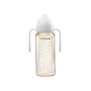 Biberon Anti-colici Mombella PPSU, 300 ml, cu Tetină Silicon L - Flux Rapid  (6-9 Luni) - Ivory KRTM01834