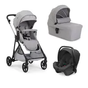 Carucior copii 3 in 1 Chicco Seety, cu scaun auto Kory Plus I-Size, Cloud (Gri), 0luni+ CHC8709756+8709856+8714645-8